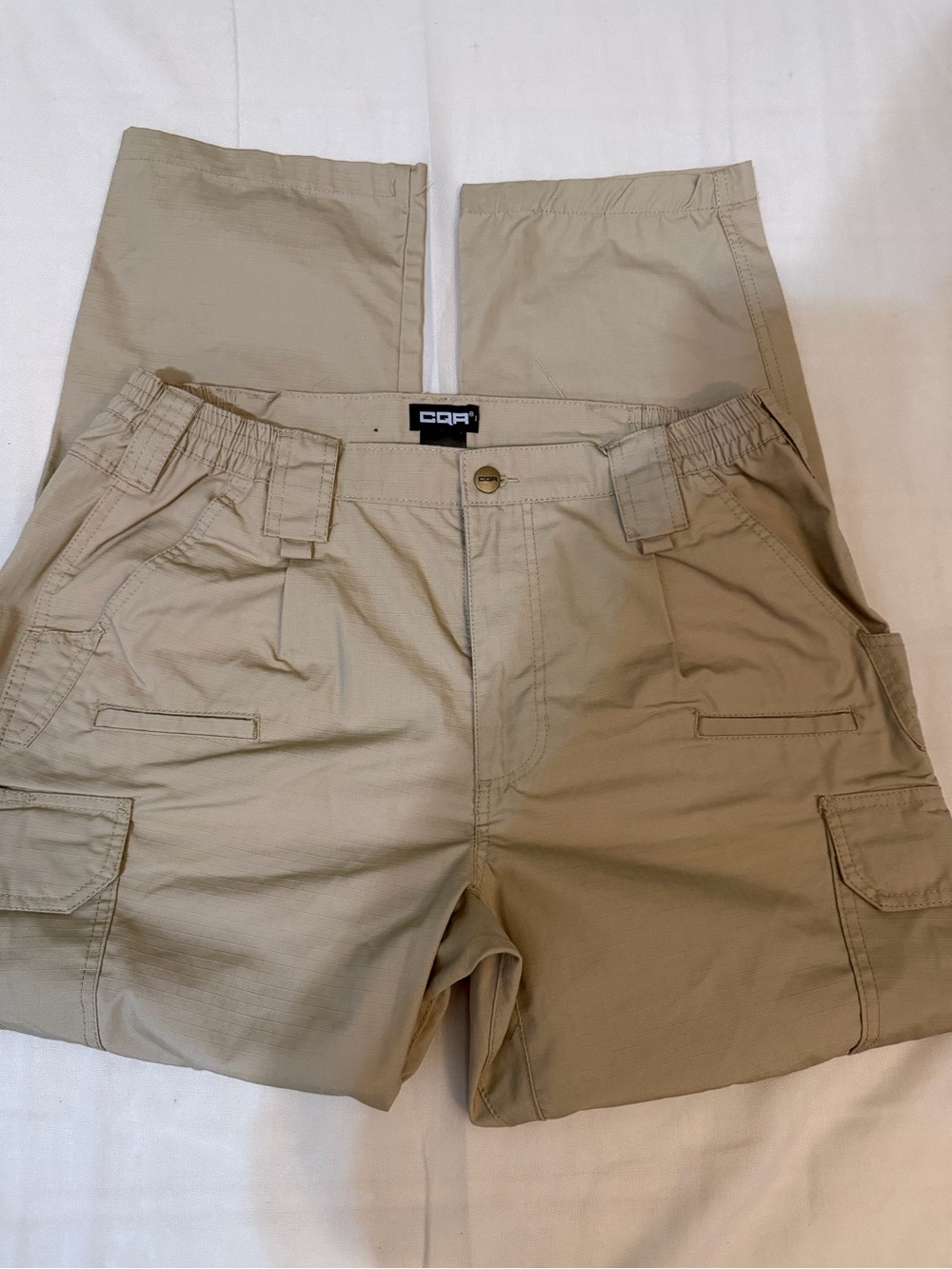 Men's Tan Cargo Pants - Lightweight Utility Shorts